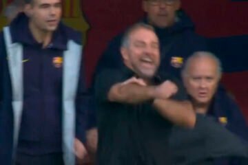 Hansi Flick y su lado más visceral tras sus peinetas ante el Girona