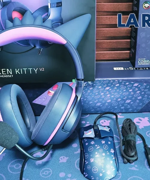 La sombra de Gengar da estilo a nuestro escritorio con sus versiones de Razer Kraken Kitty V2, Cobra y Gigantus V2 XXL