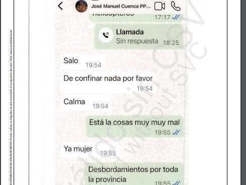 El jefe de gabinete de Mazón a Pradas durante lo peor de la dana: “Salo de confinar nada por favor. Calma”