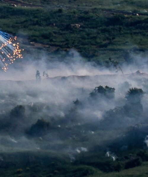 Tierra quemada por Israel en los campos del sur de Líbano