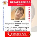 Las autoridades buscan a Izan, un menor de 12 años que residía en un centro de menores de Aranjuez, desaparecido hace una semana