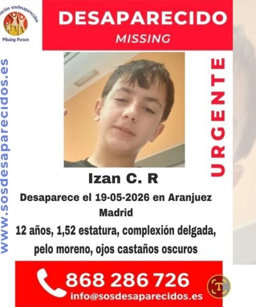 Las autoridades buscan a Izan, un menor de 12 años que residía en un centro de menores de Aranjuez, desaparecido hace una semana