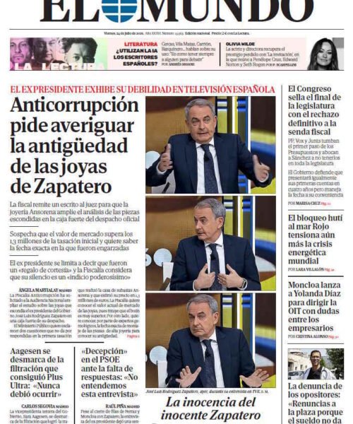 Portada de EL MUNDO del viernes 24 de julio de 2026