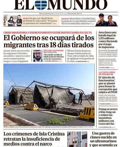 Portada de EL MUNDO del martes 18 de agosto de 2026